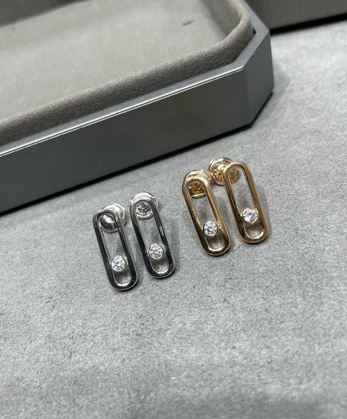 [⭐Miroze]MOVE UNO SMALL 1 DIAMOND EARRINGS