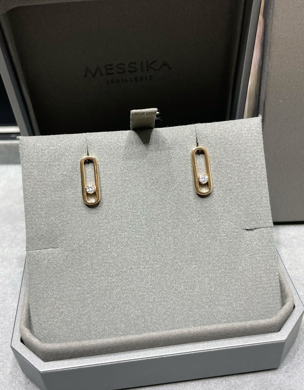 [⭐Miroze]MOVE UNO SMALL 1 DIAMOND EARRINGS