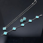 ⭐Miroze CLOVER 1 DIAMOND BLUE SKY SILVER EARRINGS
