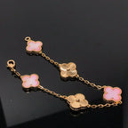 [⭐Miroze ]New  CLOVER 5 MOTIFS  PINK MOP BRACELET COLLECTION