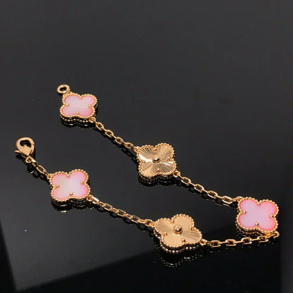 [⭐Miroze] CLOVER 5 MOTIFS  PINK MOP BRACELET COLLECTION
