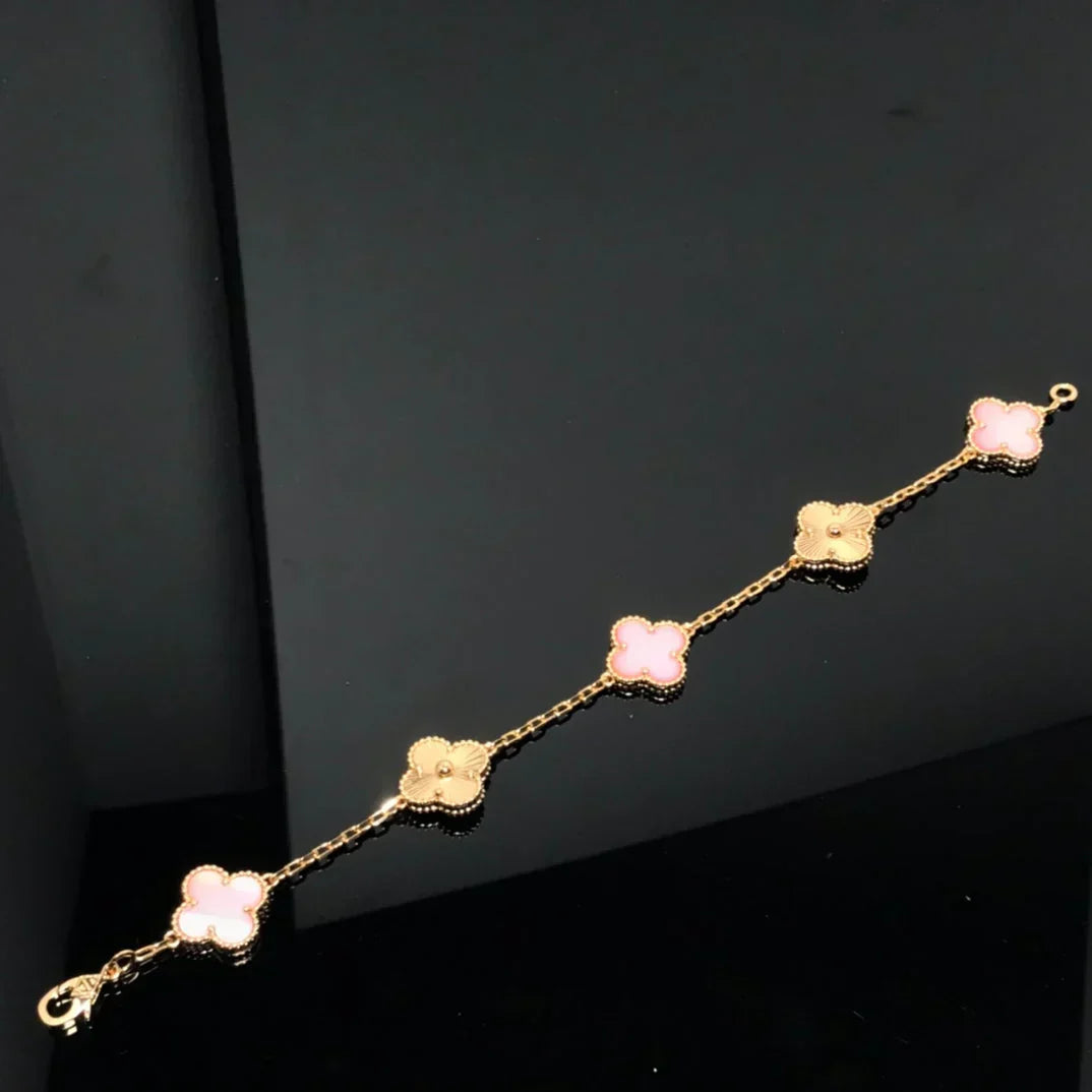 [⭐Miroze] CLOVER 5 MOTIFS  PINK MOP BRACELET COLLECTION