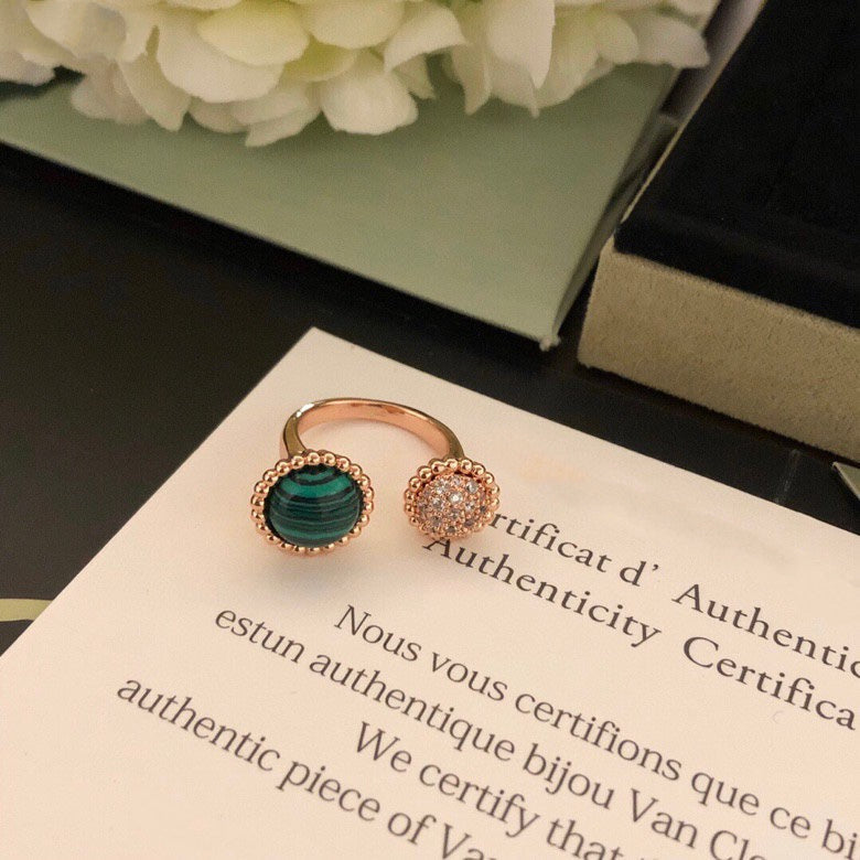 ⭐Miroze PERLEE COULEURS DIAMOND ROSE GOLD BETWEEN THE FINGER RING