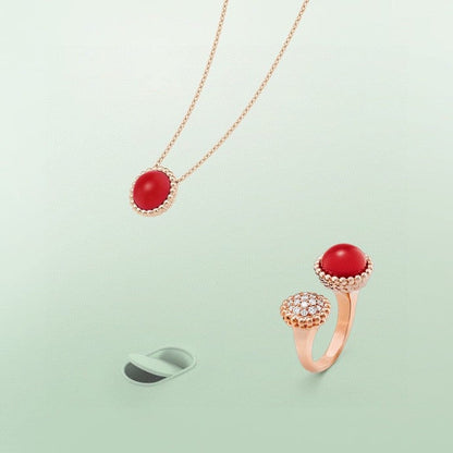[⭐Miroze]ペルレ クルール ダイヤモンド ローズゴールド ビトウィーン ザ フィンガー リング