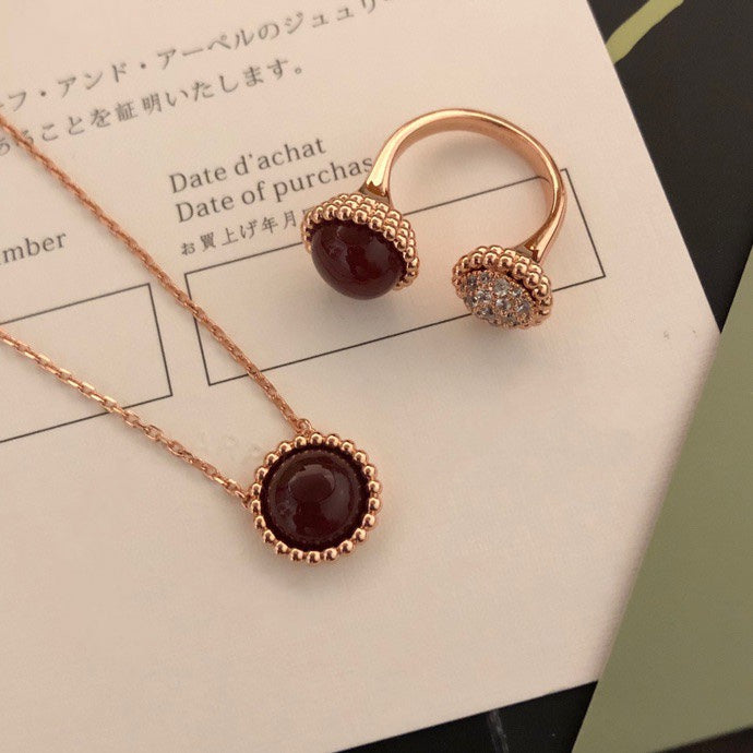 ⭐Miroze PERLEE COULEURS DIAMOND ROSE GOLD BETWEEN THE FINGER RING