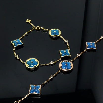[⭐Miroze]STAR AND SUN 4 MOTIF BLUE BRACELET