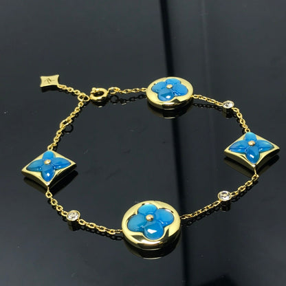 [⭐Miroze]STAR AND SUN 4 MOTIF BLUE BRACELET