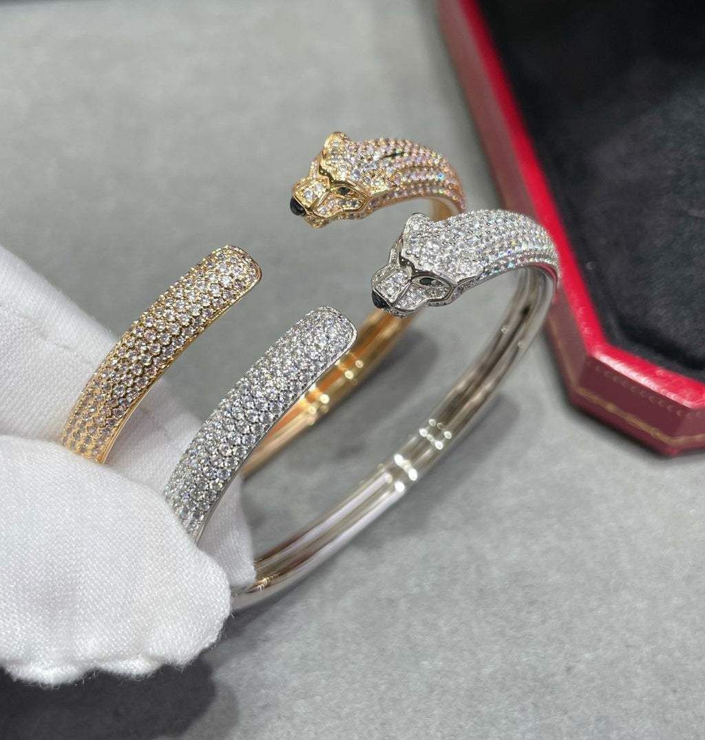 ⭐Miroze PANTHERE FULL DIAMOND OPEN BRACELET