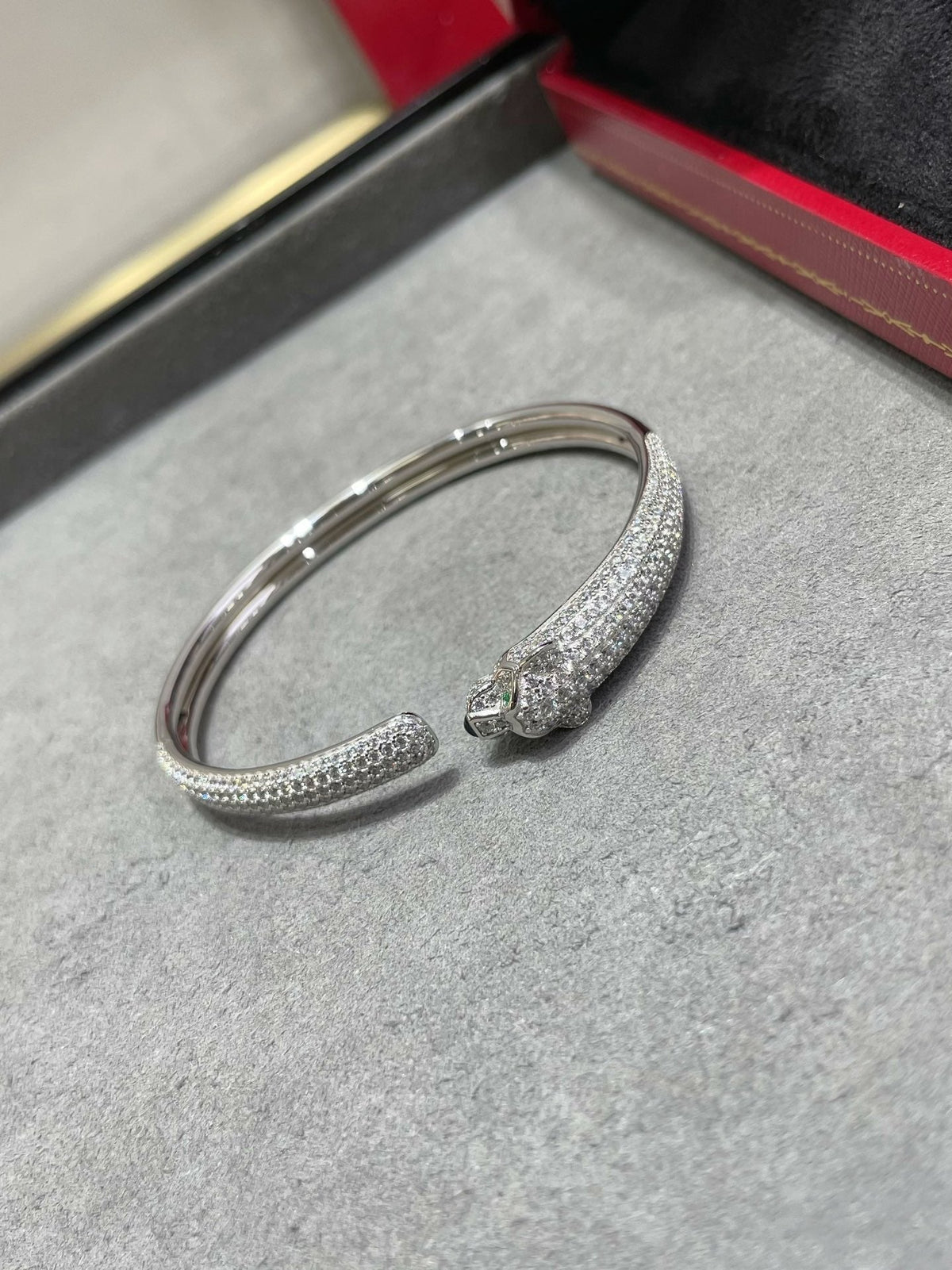 [⭐Miroze]PANTHERE FULL DIAMOND OPEN BRACELET