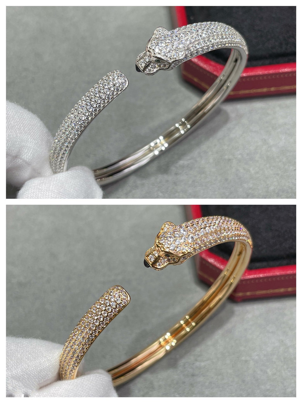 ⭐Miroze PANTHERE FULL DIAMOND OPEN BRACELET