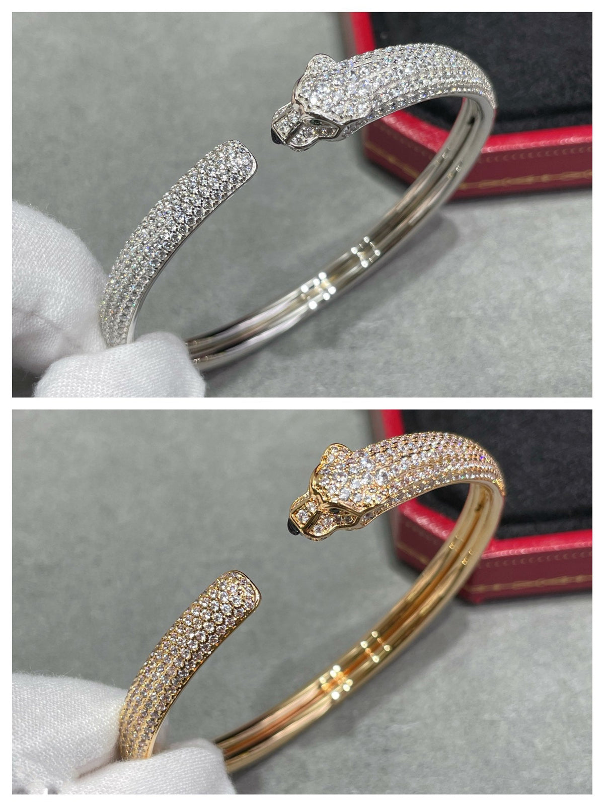 ⭐Miroze PANTHERE FULL DIAMOND OPEN BRACELET
