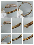 ⭐Miroze PANTHERE FULL DIAMOND OPEN BRACELET