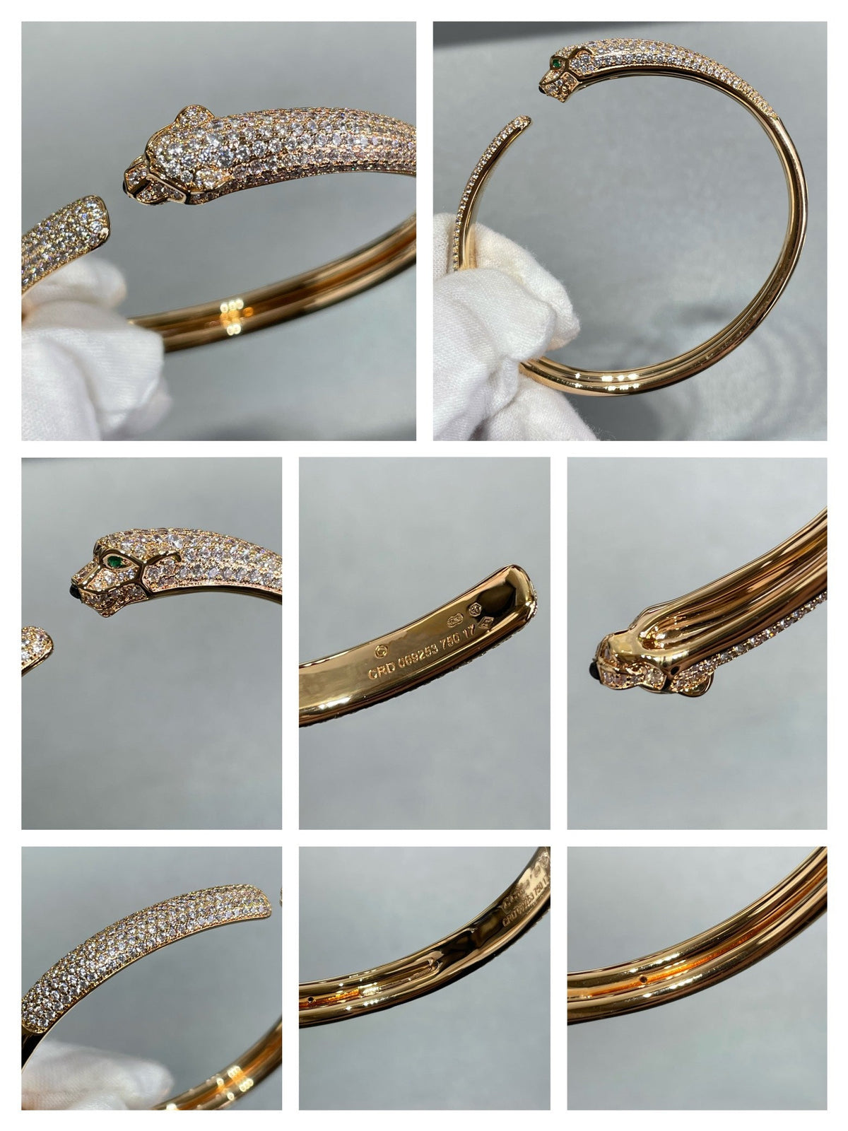 [⭐Miroze]PANTHERE FULL DIAMOND OPEN BRACELET