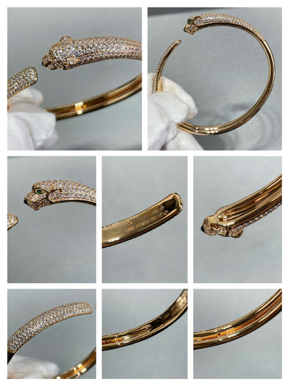 [⭐Miroze]PANTHERE FULL DIAMOND OPEN BRACELET