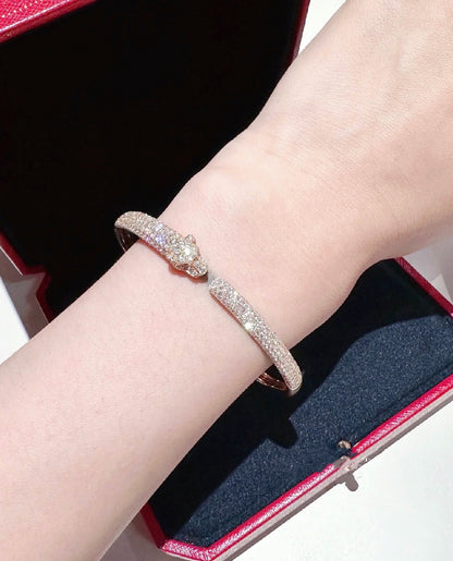 [⭐Miroze]PANTHERE FULL DIAMOND OPEN BRACELET