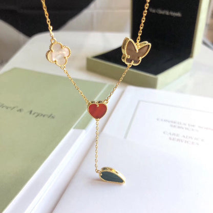 [⭐Miroze]ラッキースプリング 4モチーフ ローズゴールド ネックレス