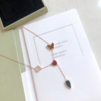⭐Miroze LUCKY SPRING 4 MOTIFS ROSE GOLD NECKLACE