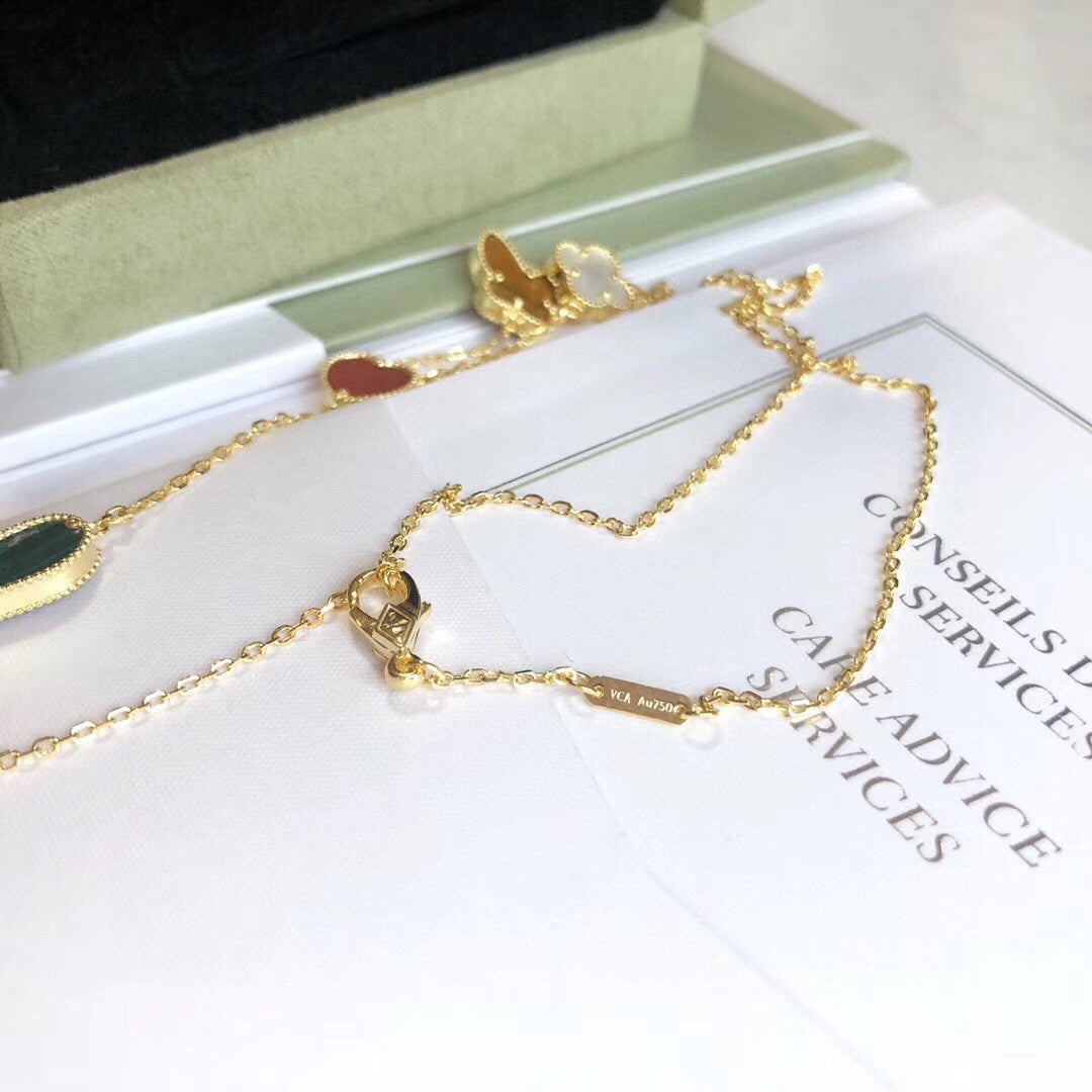 ⭐Miroze LUCKY SPRING 4 MOTIFS ROSE GOLD NECKLACE