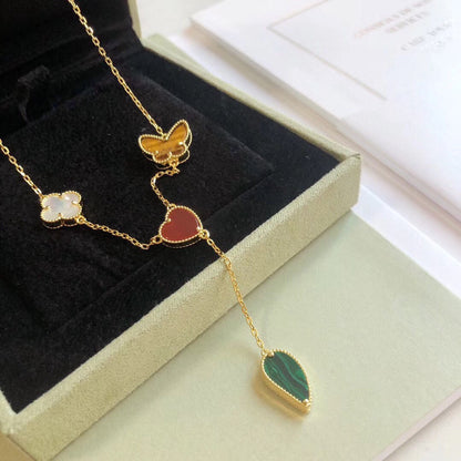 [⭐Miroze]ラッキースプリング 4モチーフ ローズゴールド ネックレス