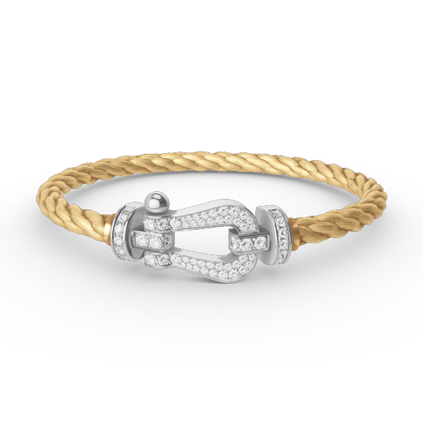 ⭐Miroze FORCE LARGE HORSESHOE FULL DIAMOND BRACELET SILVER