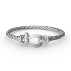 ⭐Miroze FORCE LARGE HORSESHOE HALF DIAMOND BRACELET SILVER
