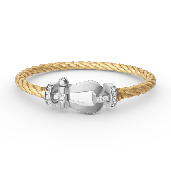 ⭐Miroze FORCE LARGE HORSESHOE HALF DIAMOND BRACELET SILVER