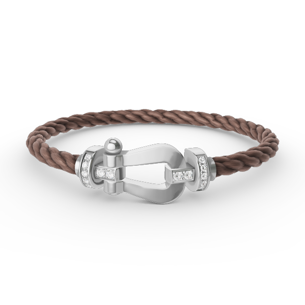 [⭐Miroze]FORCE LARGE HORSESHOE HALF DIAMOND BRACELET SILVER