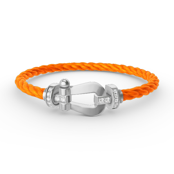 [⭐Miroze]FORCE LARGE HORSESHOE HALF DIAMOND BRACELET SILVER