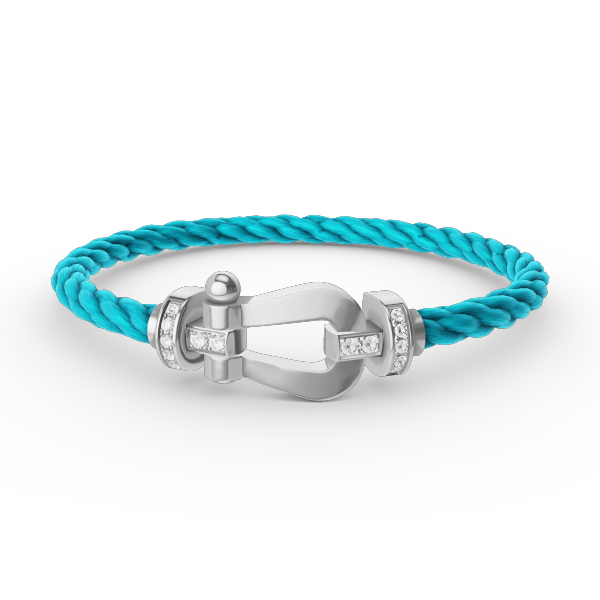 ⭐Miroze FORCE LARGE HORSESHOE HALF DIAMOND BRACELET SILVER