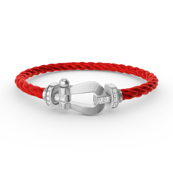 ⭐Miroze FORCE LARGE HORSESHOE HALF DIAMOND BRACELET SILVER