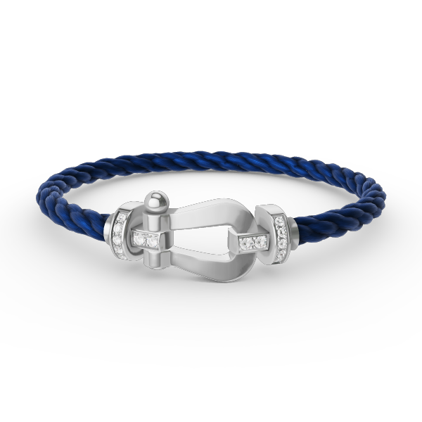 ⭐Miroze FORCE LARGE HORSESHOE HALF DIAMOND BRACELET SILVER