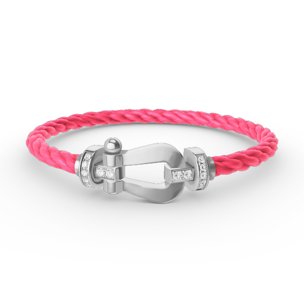 ⭐Miroze FORCE LARGE HORSESHOE HALF DIAMOND BRACELET SILVER