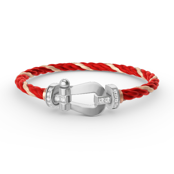 ⭐Miroze FORCE LARGE HORSESHOE HALF DIAMOND BRACELET SILVER