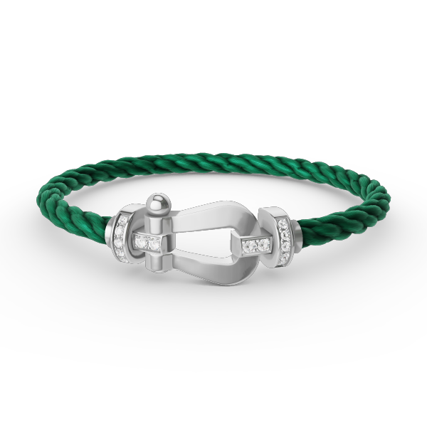 ⭐Miroze FORCE LARGE HORSESHOE HALF DIAMOND BRACELET SILVER