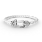 ⭐Miroze FORCE LARGE HORSESHOE HALF DIAMOND BRACELET SILVER