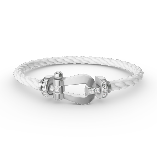⭐Miroze FORCE LARGE HORSESHOE HALF DIAMOND BRACELET SILVER