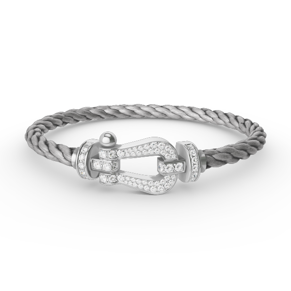 ⭐Miroze FORCE LARGE HORSESHOE FULL DIAMOND BRACELET SILVER