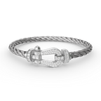 ⭐Miroze FORCE LARGE HORSESHOE FULL DIAMOND BRACELET SILVER