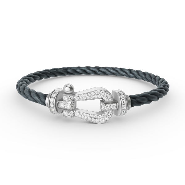 [⭐Miroze]FORCE LARGE HORSESHOE FULL DIAMOND BRACELET SILVER