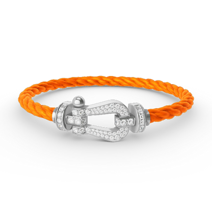 [⭐Miroze]FORCE LARGE HORSESHOE FULL DIAMOND BRACELET SILVER