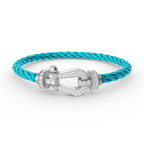 ⭐Miroze FORCE LARGE HORSESHOE FULL DIAMOND BRACELET SILVER