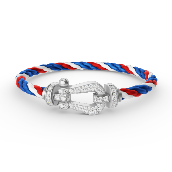 [⭐Miroze]FORCE LARGE HORSESHOE FULL DIAMOND BRACELET SILVER
