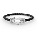⭐Miroze FORCE LARGE HORSESHOE FULL DIAMOND BRACELET SILVER