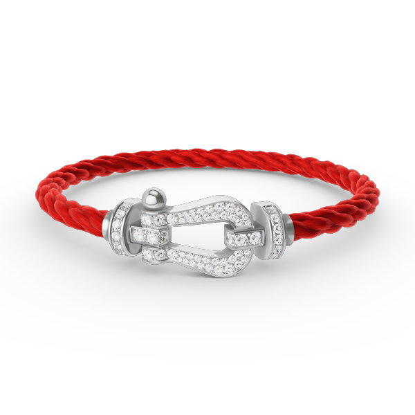 [⭐Miroze]FORCE LARGE HORSESHOE FULL DIAMOND BRACELET SILVER