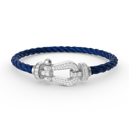 [⭐Miroze]FORCE LARGE HORSESHOE FULL DIAMOND BRACELET SILVER