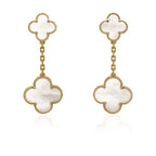 ⭐Miroze CLOVER 2 MOTIF WHITE MOP EARRINGS