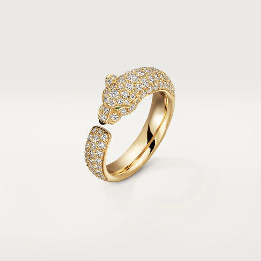 [⭐Miroze]PANTHERE PINK GOLD DIAMOND RING