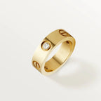 ⭐Miroze LOVE RING 5.5MM 3 DIAMONDS PINK GOLD