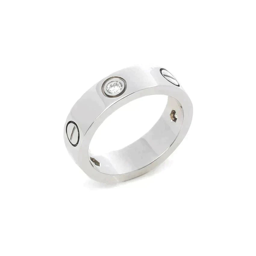 ⭐Miroze LOVE RING 5.5MM 3 DIAMONDS SILVER