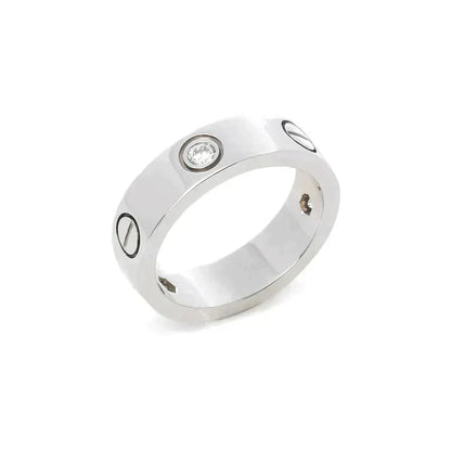 [⭐Miroze]LOVE RING 5.5MM 3 DIAMONDS SILVER